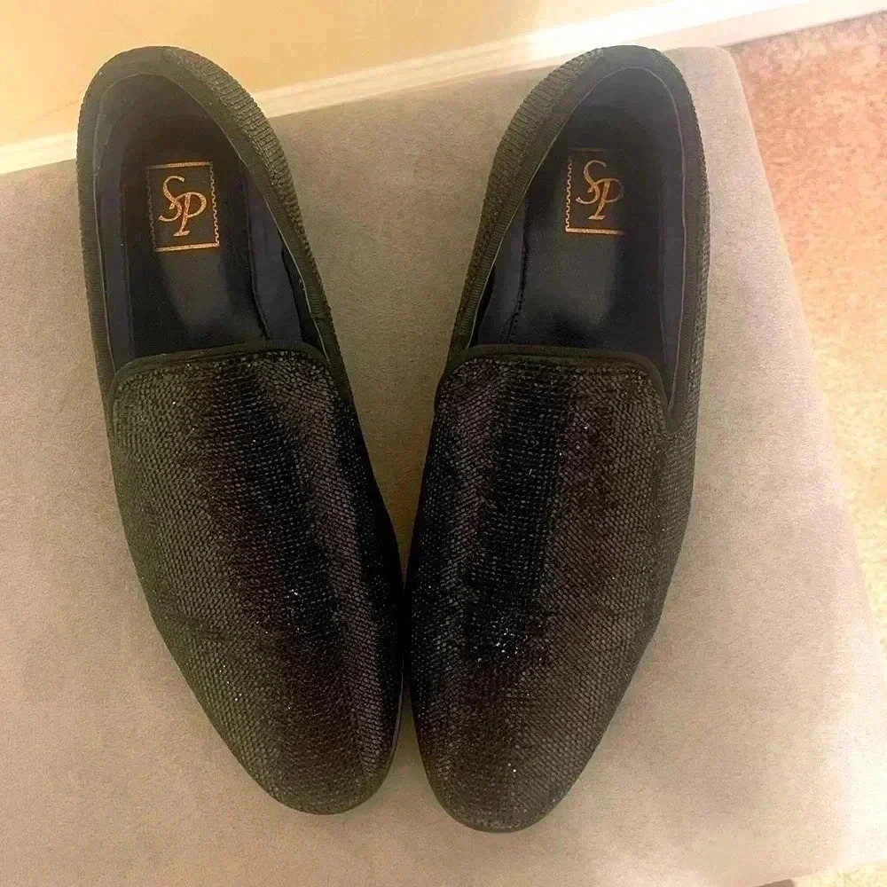 SP by St Patrick Mens Glitter Shimmering Slip On Formal Dress Shoes US 8 - Picture 2 of 15